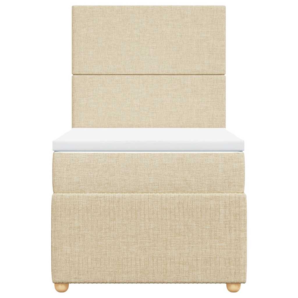 Boxspringbett mit Matratze Creme 80x200 cm Stoff