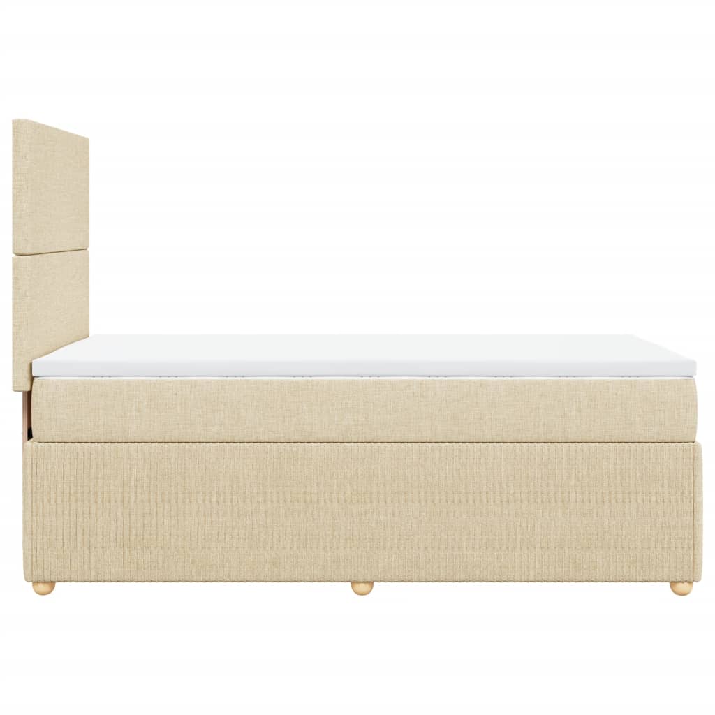 Boxspringbett mit Matratze Creme 80x200 cm Stoff