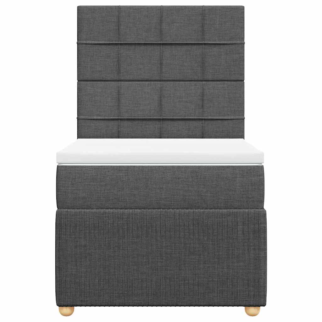 Boxspringbett mit Matratze Dunkelgrau 80x200 cm Stoff