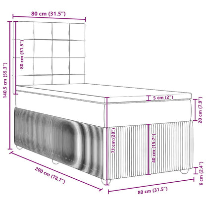 Boxspringbett mit Matratze Schwarz 80x200 cm Stoff