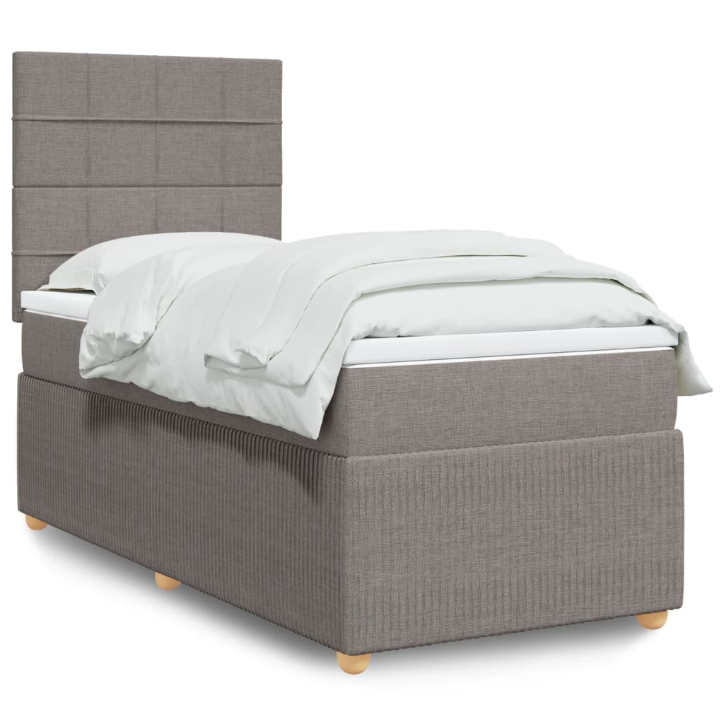 Boxspringbett mit Matratze Taupe 80x200 cm Stoff