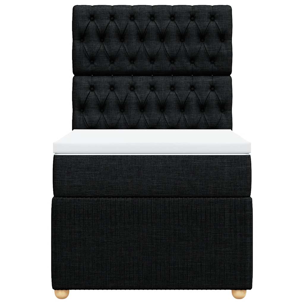 Boxspringbett mit Matratze Schwarz 80x200 cm Stoff