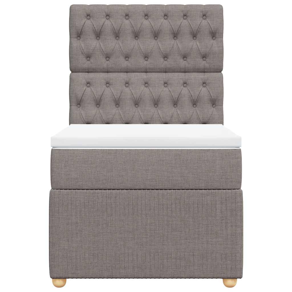 Boxspringbett mit Matratze Taupe 80x200 cm Stoff