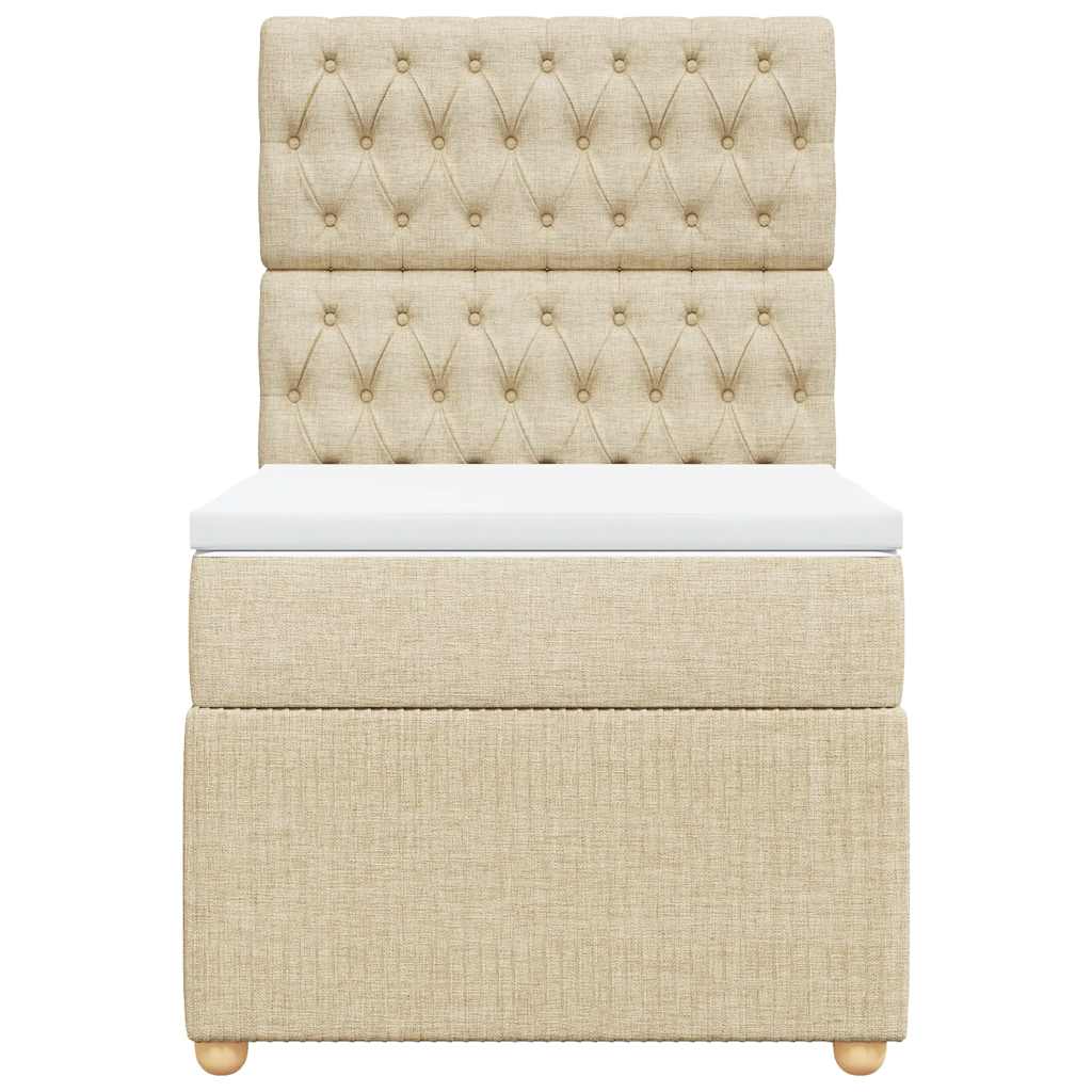 Boxspringbett mit Matratze Creme 80x200 cm Stoff