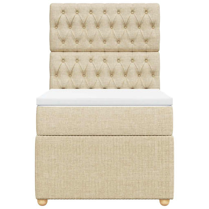 Boxspringbett mit Matratze Creme 80x200 cm Stoff