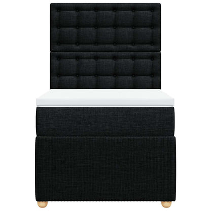 Boxspringbett mit Matratze Schwarz 80x200 cm Stoff