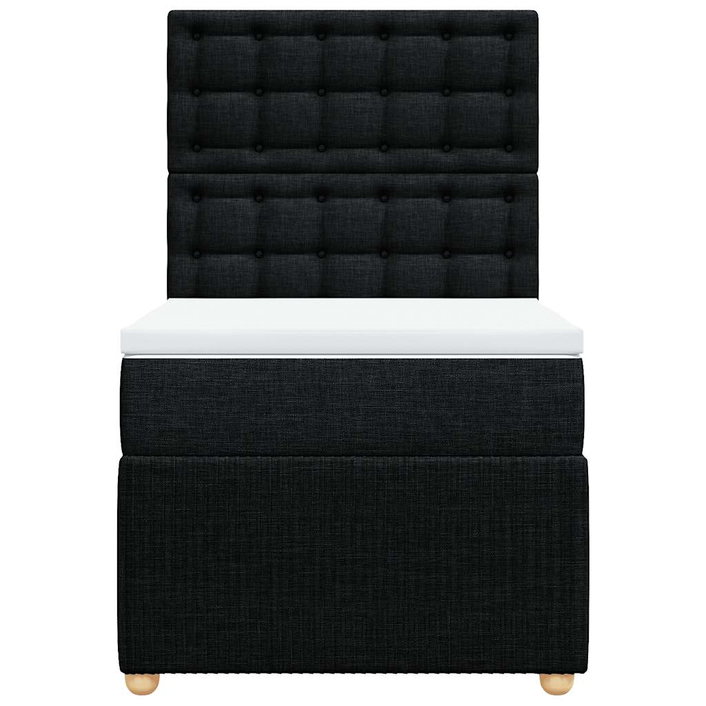 Boxspringbett mit Matratze Schwarz 80x200 cm Stoff