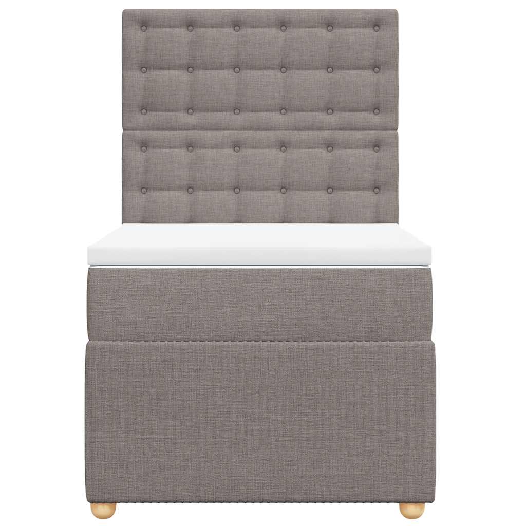 Boxspringbett mit Matratze Taupe 80x200 cm Stoff