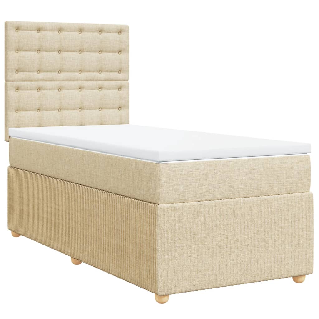 Boxspringbett mit Matratze Creme 80x200 cm Stoff