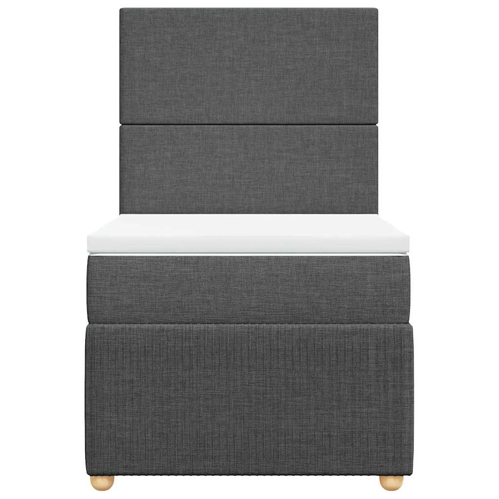 Boxspringbett mit Matratze Dunkelgrau 90x190 cm Stoff
