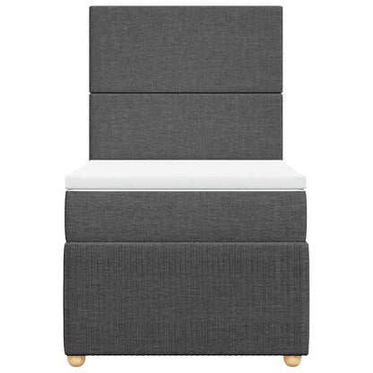 Boxspringbett mit Matratze Dunkelgrau 90x190 cm Stoff