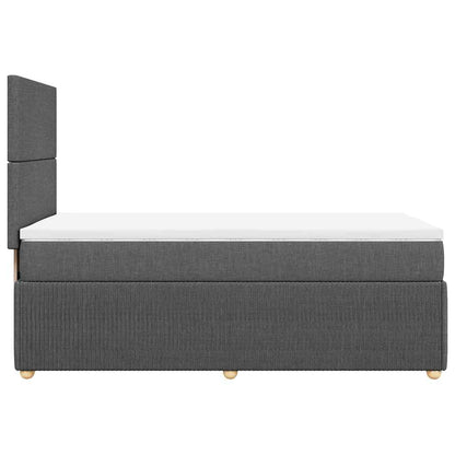 Boxspringbett mit Matratze Dunkelgrau 90x190 cm Stoff