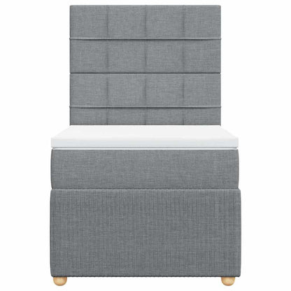 Boxspringbett mit Matratze Hellgrau 90x190 cm Stoff