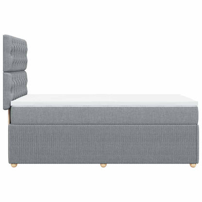 Boxspringbett mit Matratze Hellgrau 90x190 cm Stoff