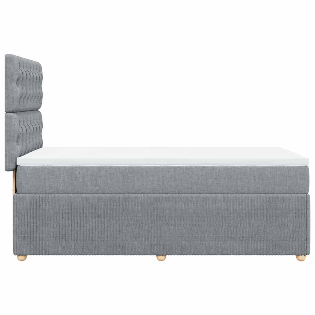 Boxspringbett mit Matratze Hellgrau 90x190 cm Stoff