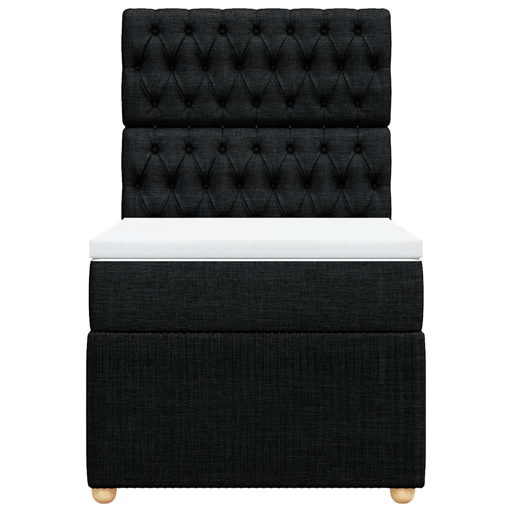 Boxspringbett mit Matratze Schwarz 90x190 cm Stoff