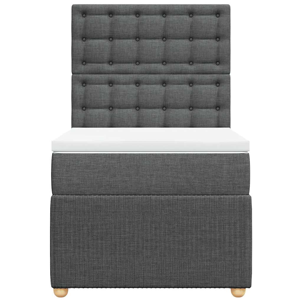 Boxspringbett mit Matratze Dunkelgrau 90x190 cm Stoff