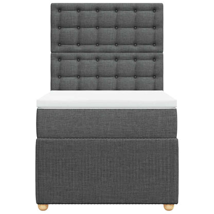 Boxspringbett mit Matratze Dunkelgrau 90x190 cm Stoff