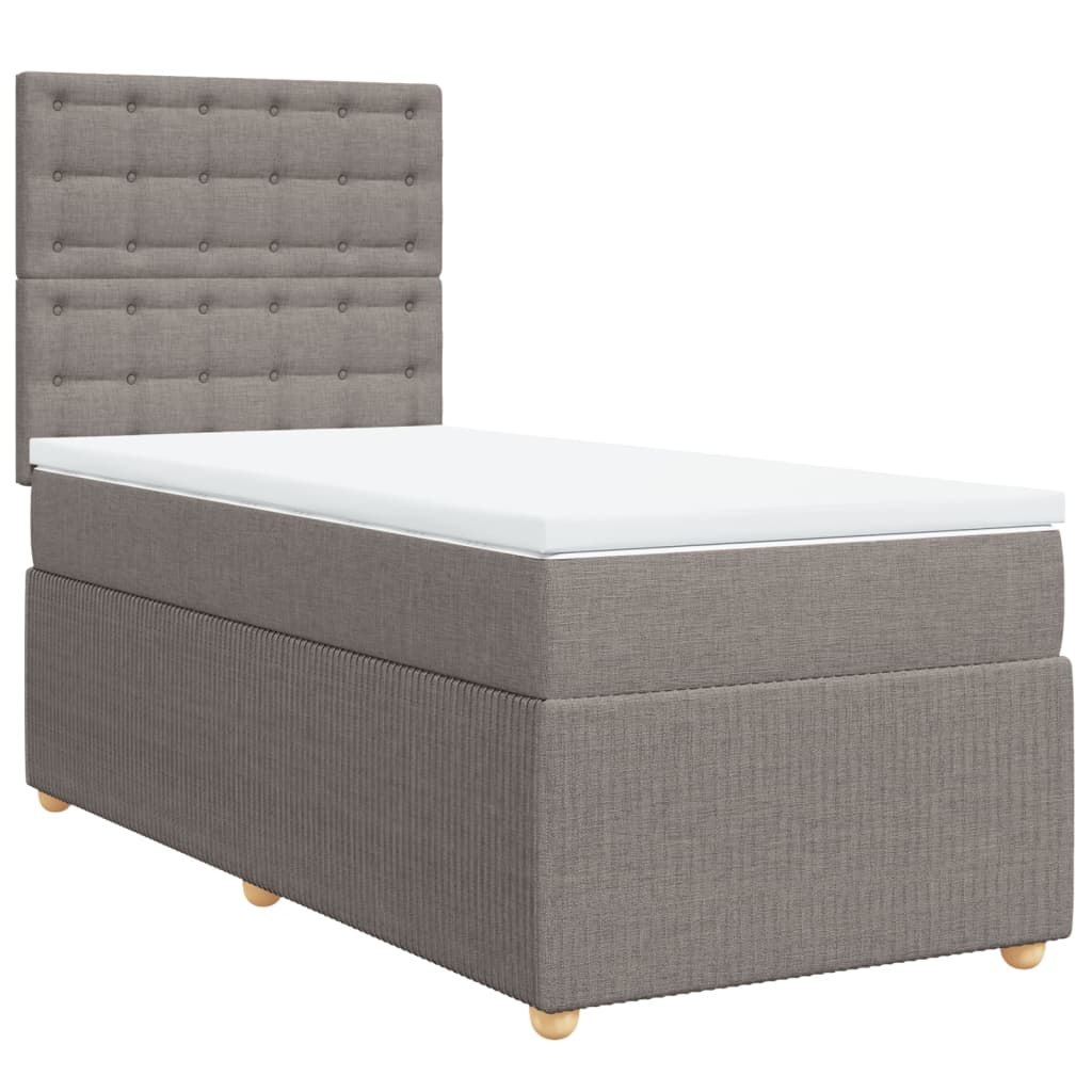 Boxspringbett mit Matratze Taupe 90x190 cm Stoff