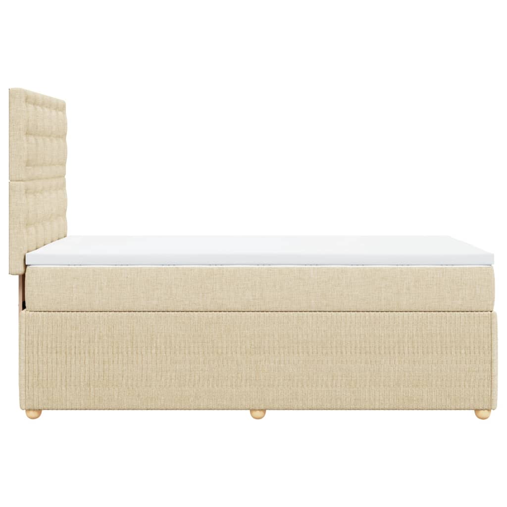 Boxspringbett mit Matratze Creme 90x190 cm Stoff