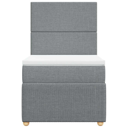 Boxspringbett mit Matratze Hellgrau 90x200 cm Stoff