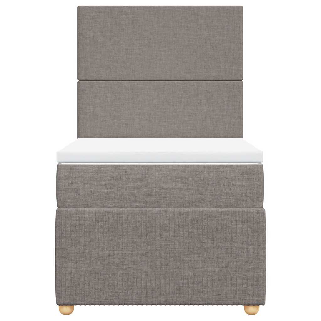 Boxspringbett mit Matratze Taupe 90x200 cm Stoff