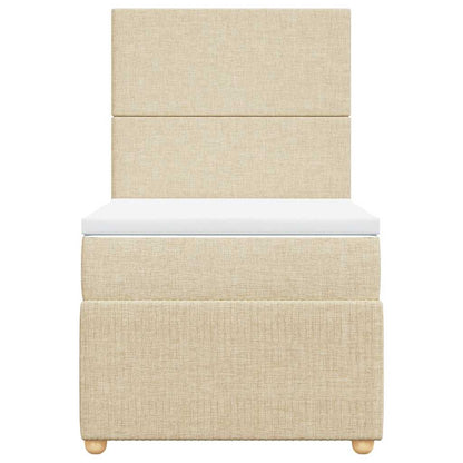 Boxspringbett mit Matratze Creme 90x200 cm Stoff