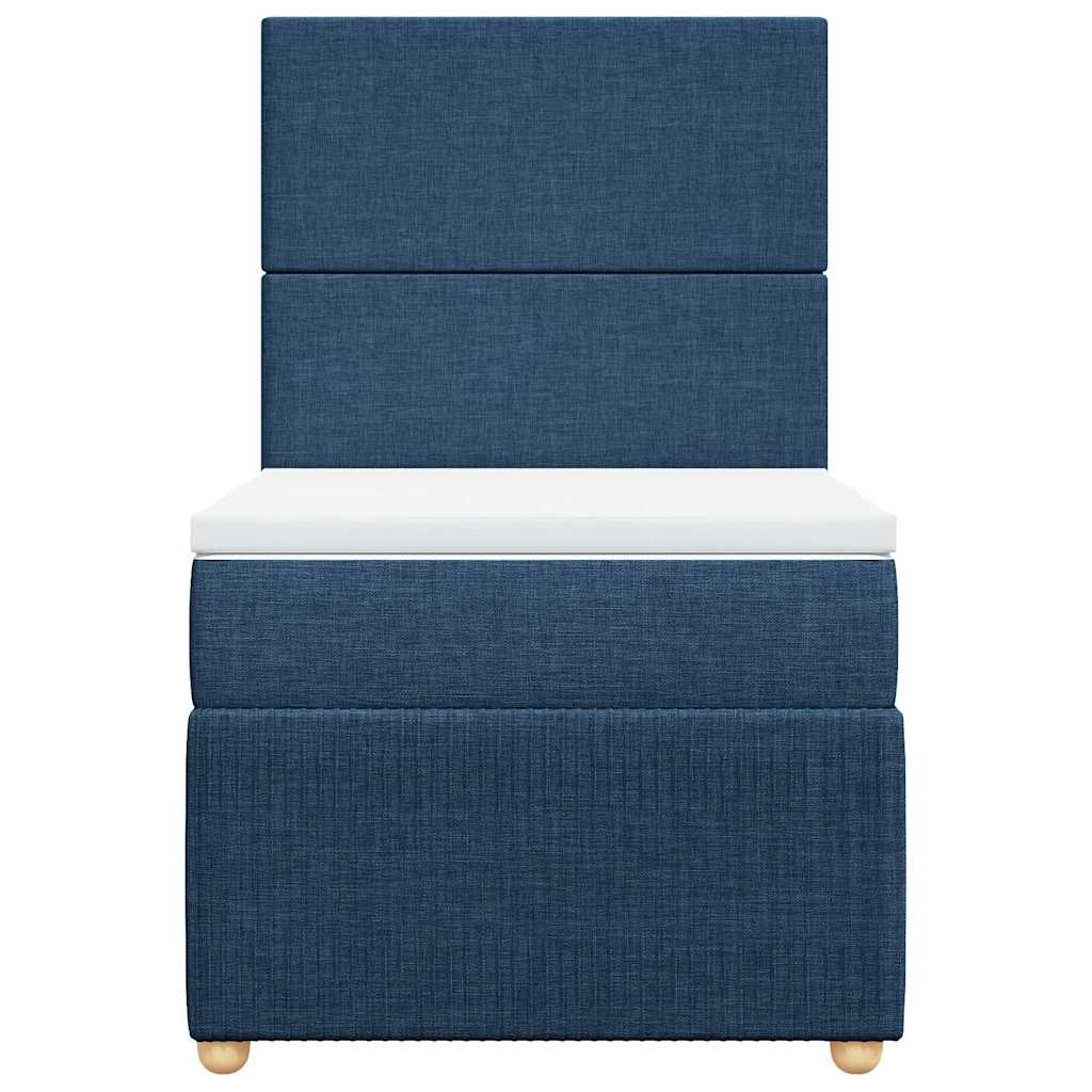 Boxspringbett mit Matratze Blau 90x200 cm Stoff