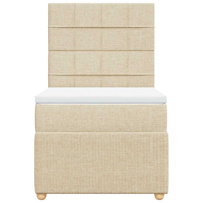 Boxspringbett mit Matratze Creme 90x200 cm Stoff