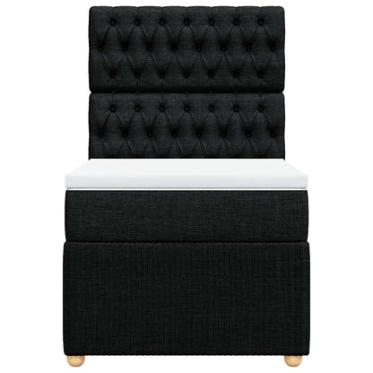 Boxspringbett mit Matratze Schwarz 90x200 cm Stoff