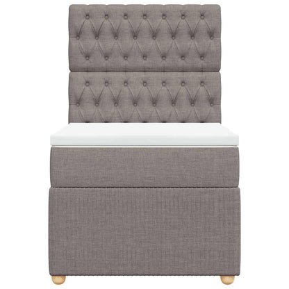 Boxspringbett mit Matratze Taupe 90x200 cm Stoff