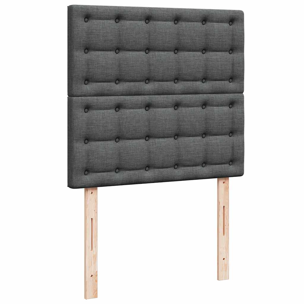 Boxspringbett mit Matratze Dunkelgrau 90x200 cm Stoff