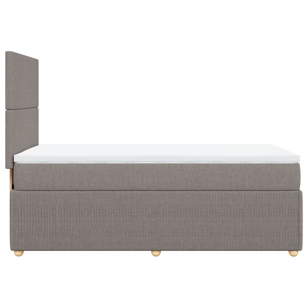 Boxspringbett mit Matratze Taupe 100x200 cm Stoff