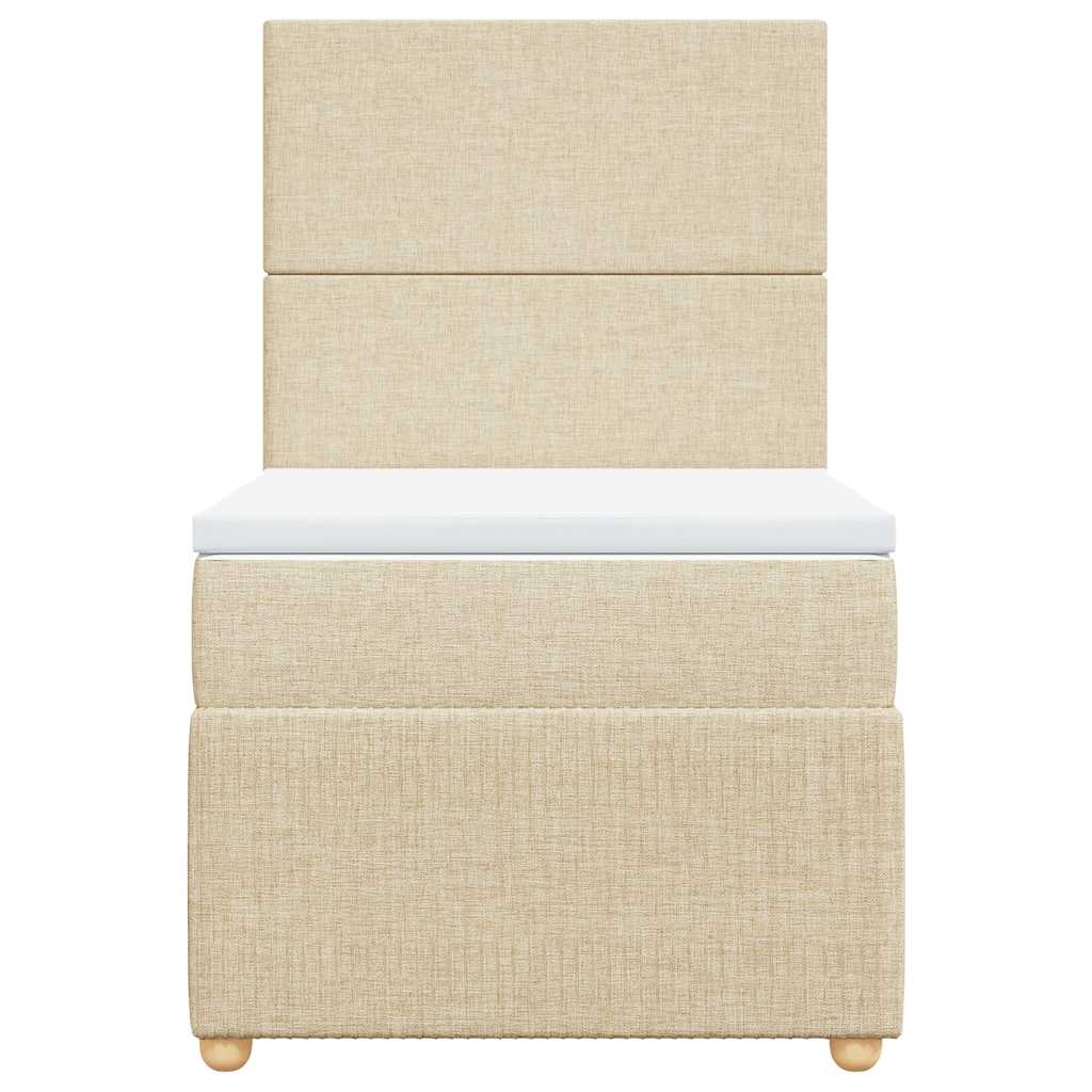 Boxspringbett mit Matratze Creme 100x200 cm Stoff