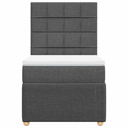 Boxspringbett mit Matratze Dunkelgrau 100x200 cm Stoff