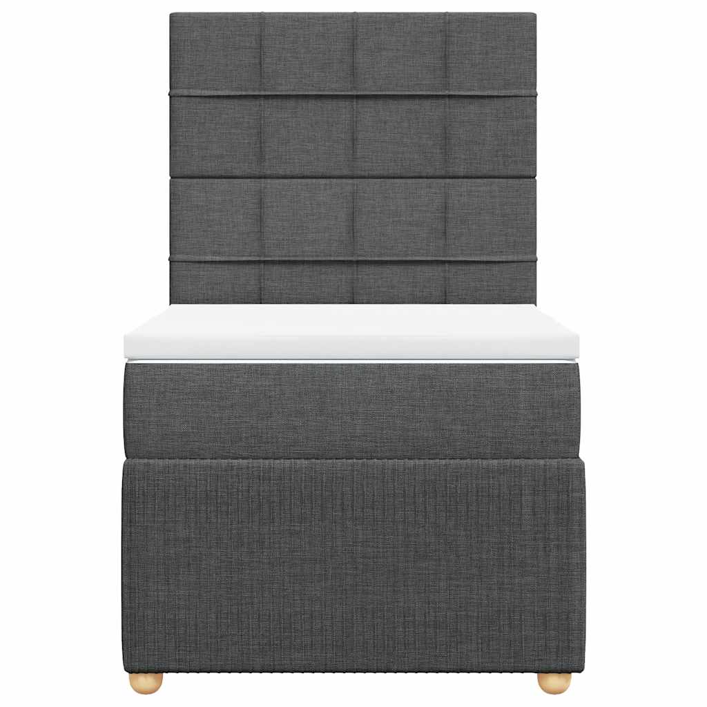 Boxspringbett mit Matratze Dunkelgrau 100x200 cm Stoff