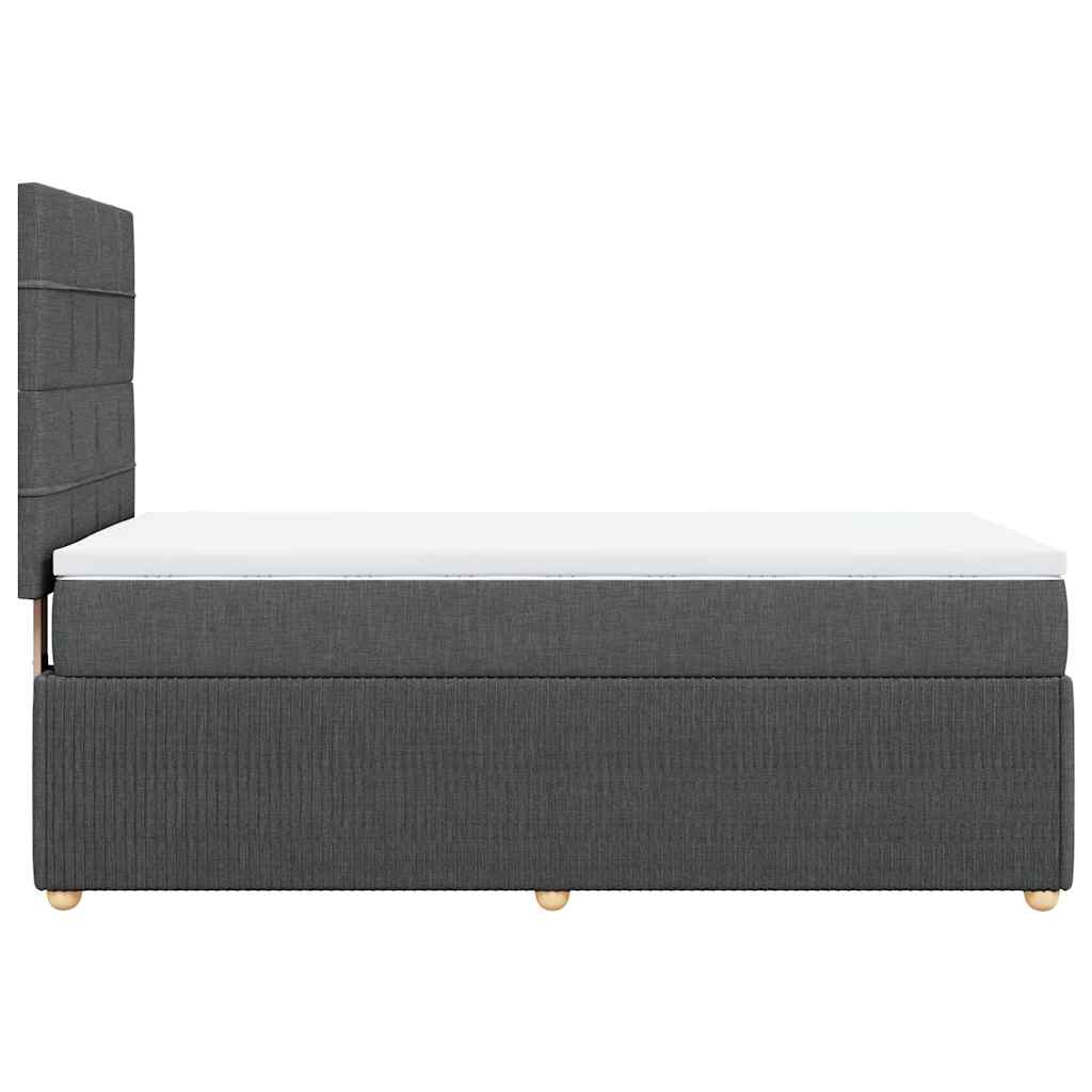 Boxspringbett mit Matratze Dunkelgrau 100x200 cm Stoff