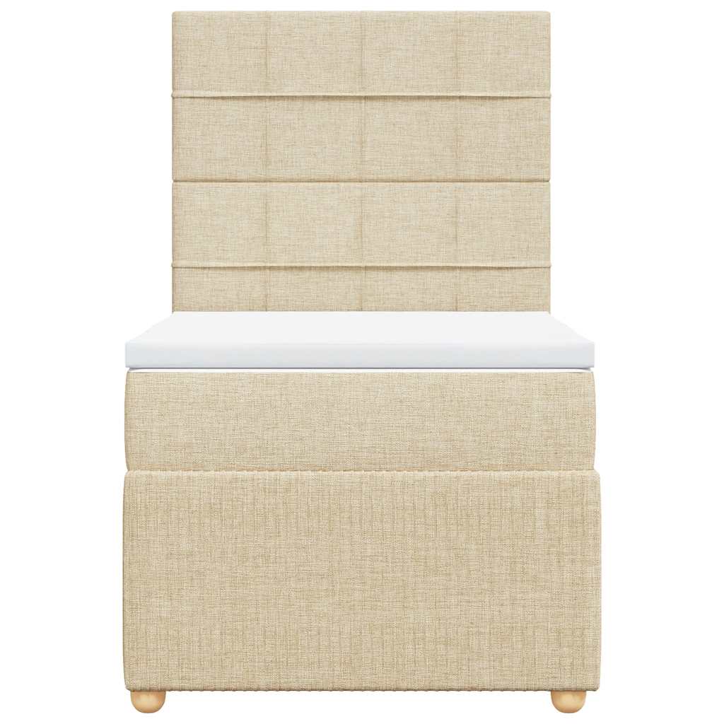 Boxspringbett mit Matratze Creme 100x200 cm Stoff