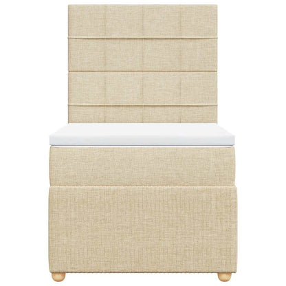 Boxspringbett mit Matratze Creme 100x200 cm Stoff