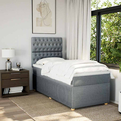Boxspringbett mit Matratze Hellgrau 100x200 cm Stoff
