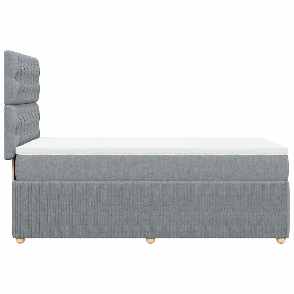 Boxspringbett mit Matratze Hellgrau 100x200 cm Stoff