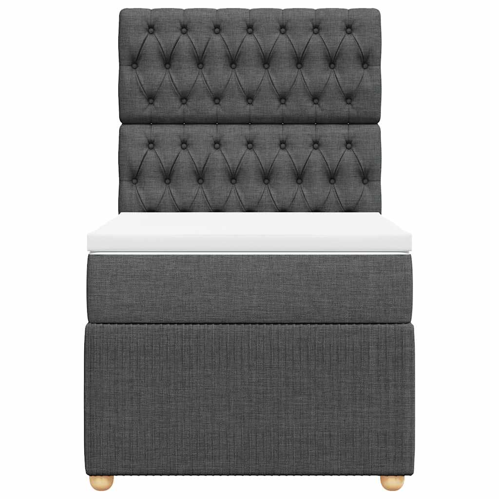 Boxspringbett mit Matratze Dunkelgrau 100x200 cm Stoff