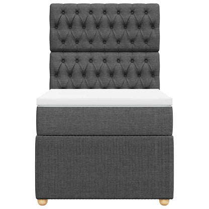 Boxspringbett mit Matratze Dunkelgrau 100x200 cm Stoff