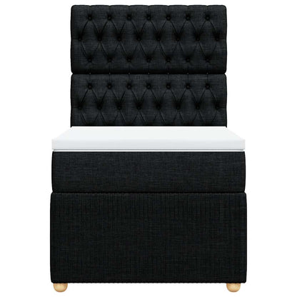 Boxspringbett mit Matratze Schwarz 100x200 cm Stoff