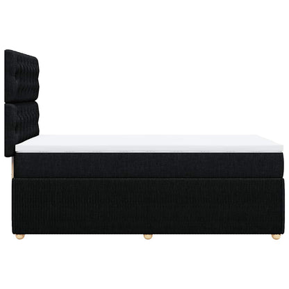 Boxspringbett mit Matratze Schwarz 100x200 cm Stoff