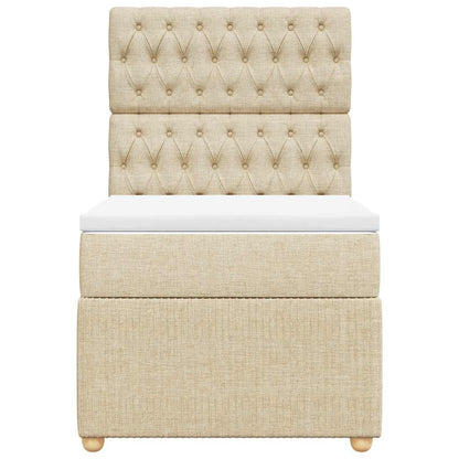 Boxspringbett mit Matratze Creme 100x200 cm Stoff