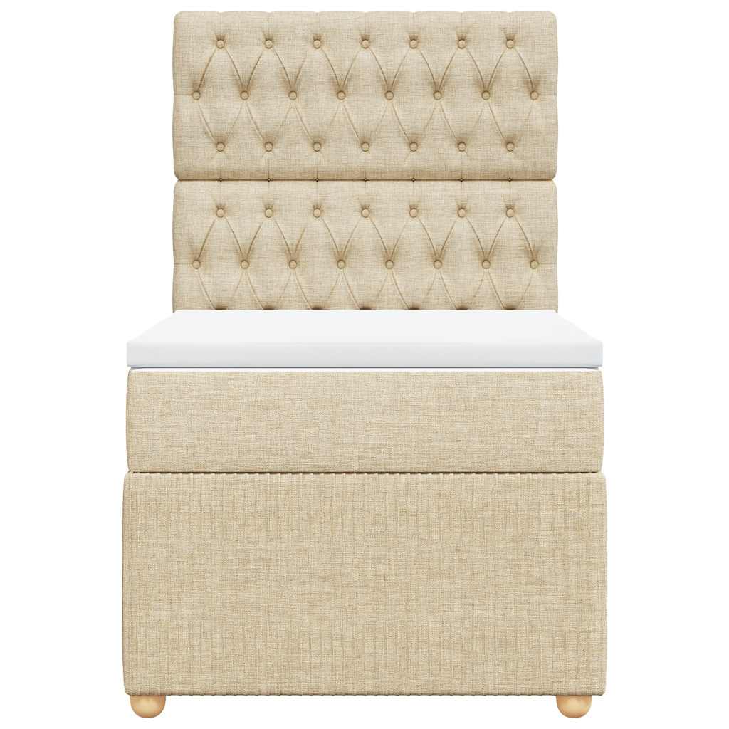 Boxspringbett mit Matratze Creme 100x200 cm Stoff