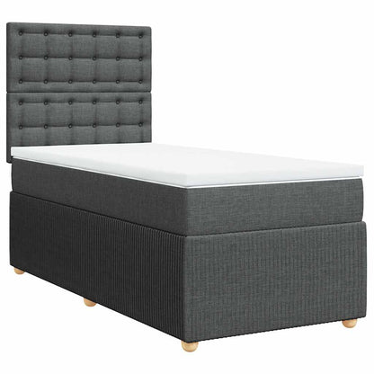 Boxspringbett mit Matratze Dunkelgrau 100x200 cm Stoff