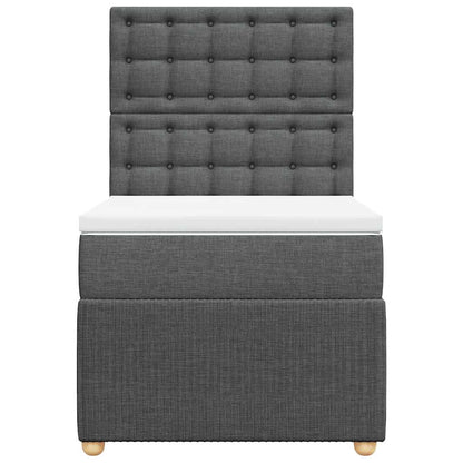 Boxspringbett mit Matratze Dunkelgrau 100x200 cm Stoff