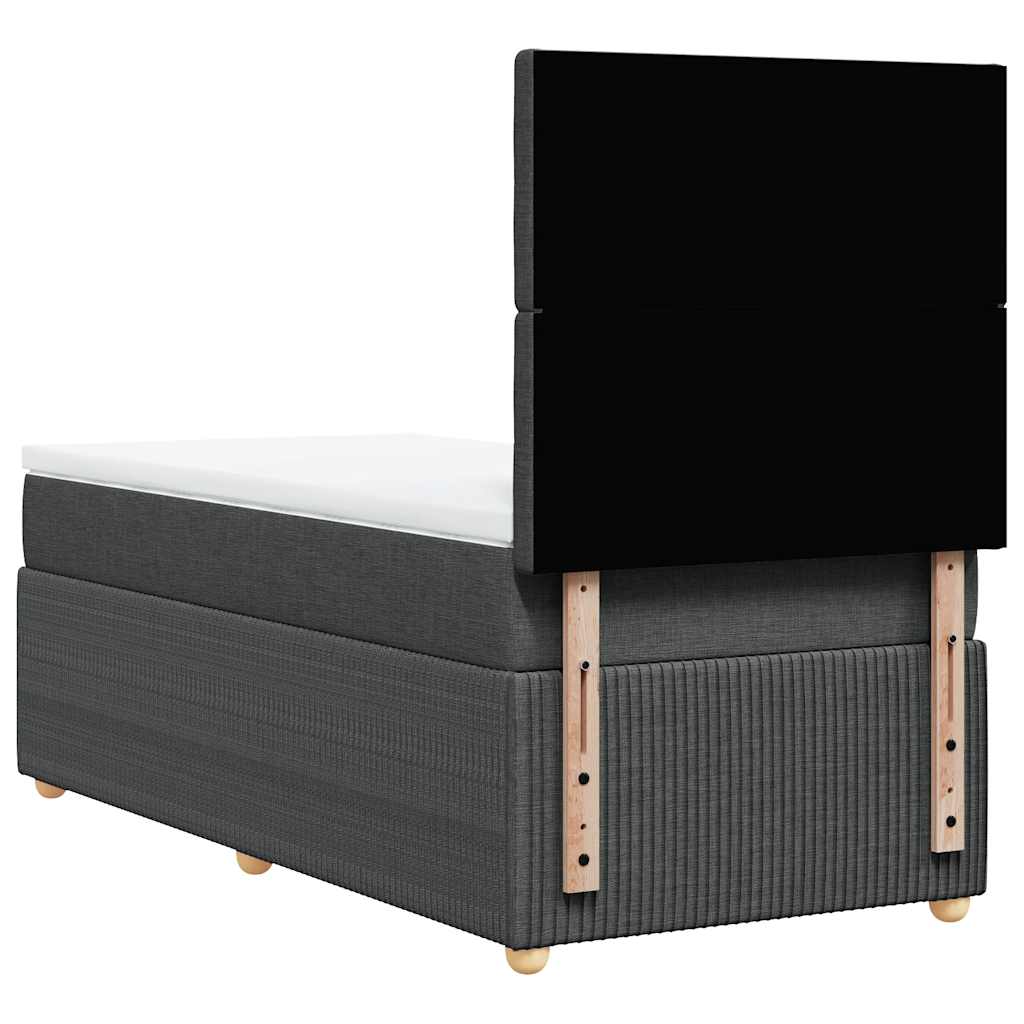 Boxspringbett mit Matratze Dunkelgrau 100x200 cm Stoff